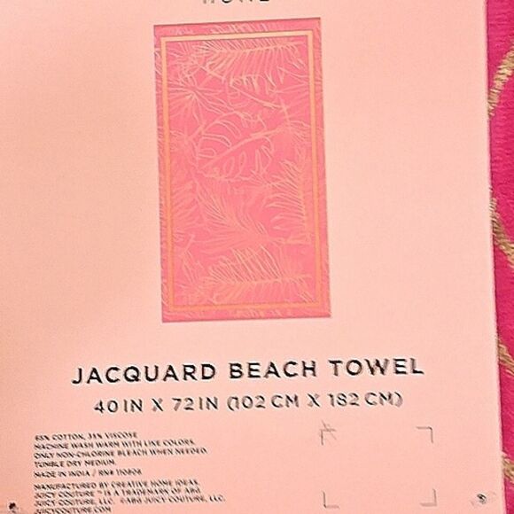Juicy Couture Home Palm Tree Oversized Jacquard Beach Towel - Picture 5 of 6